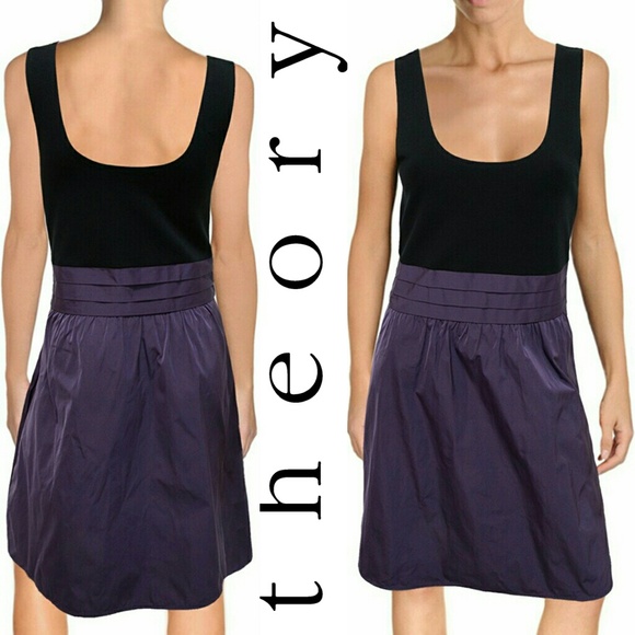 Theory Boasa Purple and Black Tank Dress - Picture 1 of 9